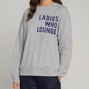 Wildfox Oversized Heather Gray Lounge Ladies Cody Sweatshirt NWT